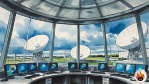 Station terrestre EUMETSAT avec antennes paraboliques pour la communication par satellite - www.myrty.eu